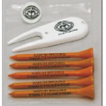 Golf Combo Pack of 5 Tees, 1 Ball Marker & 1 Divot Tool